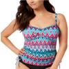Swim Solutions Womens Island Sunset Underwire Ruched Tankini Top 8 Multi view 1