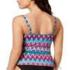 Swim Solutions Womens Island Sunset Underwire Ruched Tankini Top 8 Multi view 2