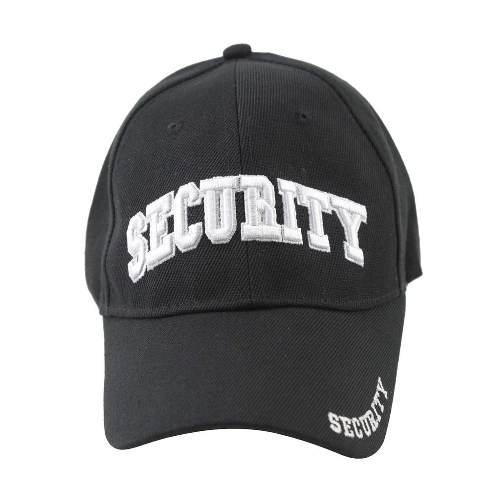 Treasure Gurus Embroidered Security Guard Hat 3D Adjustable Black Vented Officer Baseball Cap