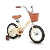 JOYSTAR 12 Inch Kids Bikes with Training Wheels & Basket, Vintage Girls Bike for Toddler of 2-4 Years Old Girls & Boys, Kids Bicycles, Beige view 1
