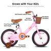 JOYSTAR 12 Inch Kids Bikes with Training Wheels & Basket, Vintage Girls Bike for Toddler of 2-4 Years Old Girls & Boys, Kids Bicycles, Pink view 2