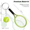 AUHOKY 18Pcs Mini Tennis Racket Keychain Key Ring, Fashionable Alloy Tennis Ball Split Ring, Sport Style Split Keychain for Sport Lovers Team - Exquisite & Lightweight(6 Colors) view 2