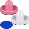 ONE250 Air Hockey Pushers and Blue Air Hockey Pucks, Goal Handles Paddles Replacement Accessories for Game Tables (4 Striker, 4 Puck Pack) (Pink & White) view 3
