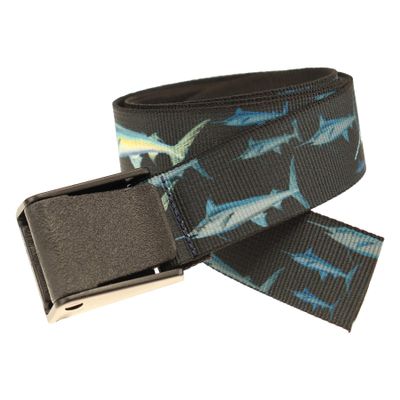 Thomas Bates Titan Outdoor Hunting Fishing Pattern Web Belt 5 Year Guarantee (Marlin Faded, Big and Tall)