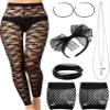 80s Costume Set, Earring Necklace, Gloves, Legging, Bracelet for Retro Party (S) view 1