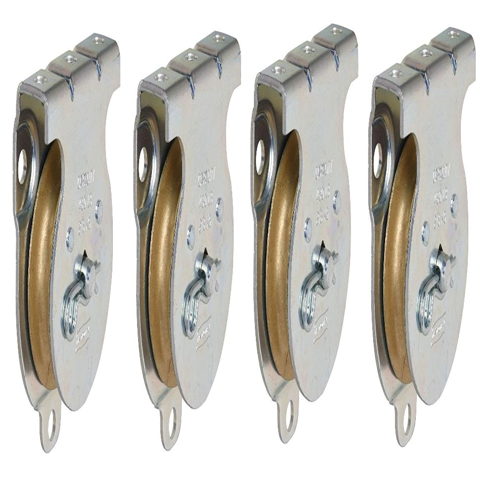National Hardware N233-254 3219BC Wall and Ceiling Mount Single Pulley in Zinc Plated, Sold as 4 Pack
