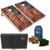 Tailgating Pros Rustic American Flag Cornhole Boards w/Bean Bags - 4'x2' Distressed Flag Cornhole Game w/Carrying Case & Corn Hole Bags view 1