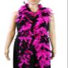 Flydreamfeathers 40 Gram 72" Long, Turkey Chandelle Feather Boa, Dancing Wedding Crafting Party Dress Up, Halloween Costume Decoration(hot pink w/black) view 2