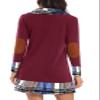 Alaster Queen Women's Long Sleeve Fall Dresses 2025 Plaid Cowl Neck Winter Tunic Dress Cute Purplish Red Sweater Short Dress for Women view 2