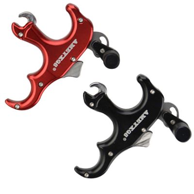 SHARROW Archery Release Aids 3 Fingers Automatic Compound Bow Release Aids Adjustable Gear Compound Bow Accessory (Black)