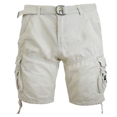 Men's Distressed Vintage Belted Cargo Utility Shorts (Size 30-48) Stone