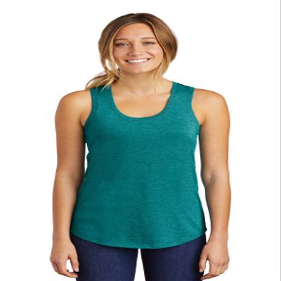 District Women's Perfect Tri Racerback Tank. DM138L XL Heathered Teal