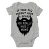 AW Fashions If your Dad Doesn't Have a Beard You Have 2 Moms Bodysuit Funny Baby Girl or Boy Outfit Romper (12 Months, Sports Grey) view 1