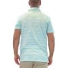 Margaritaville Men's Short Sleeve 100% Cotton Brush Stripe Pepe's Polo Shirt view 2