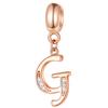 Letter G Charms Initial A-Z Alphabet Word Beads 925 Sterling Silver Letra Dangle, fits Pandora Style Bracelets, for Valentine's Day/Halloween Gifts view 1