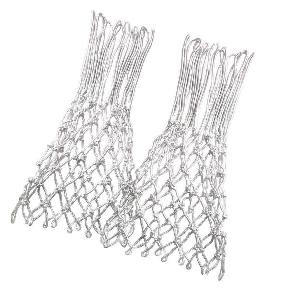 Heavy Outdoor Indoor Basketball Net Replacement 2 Pack, All Weather Anti Whip, Suitable for Standard 12 Loops Rims (White)