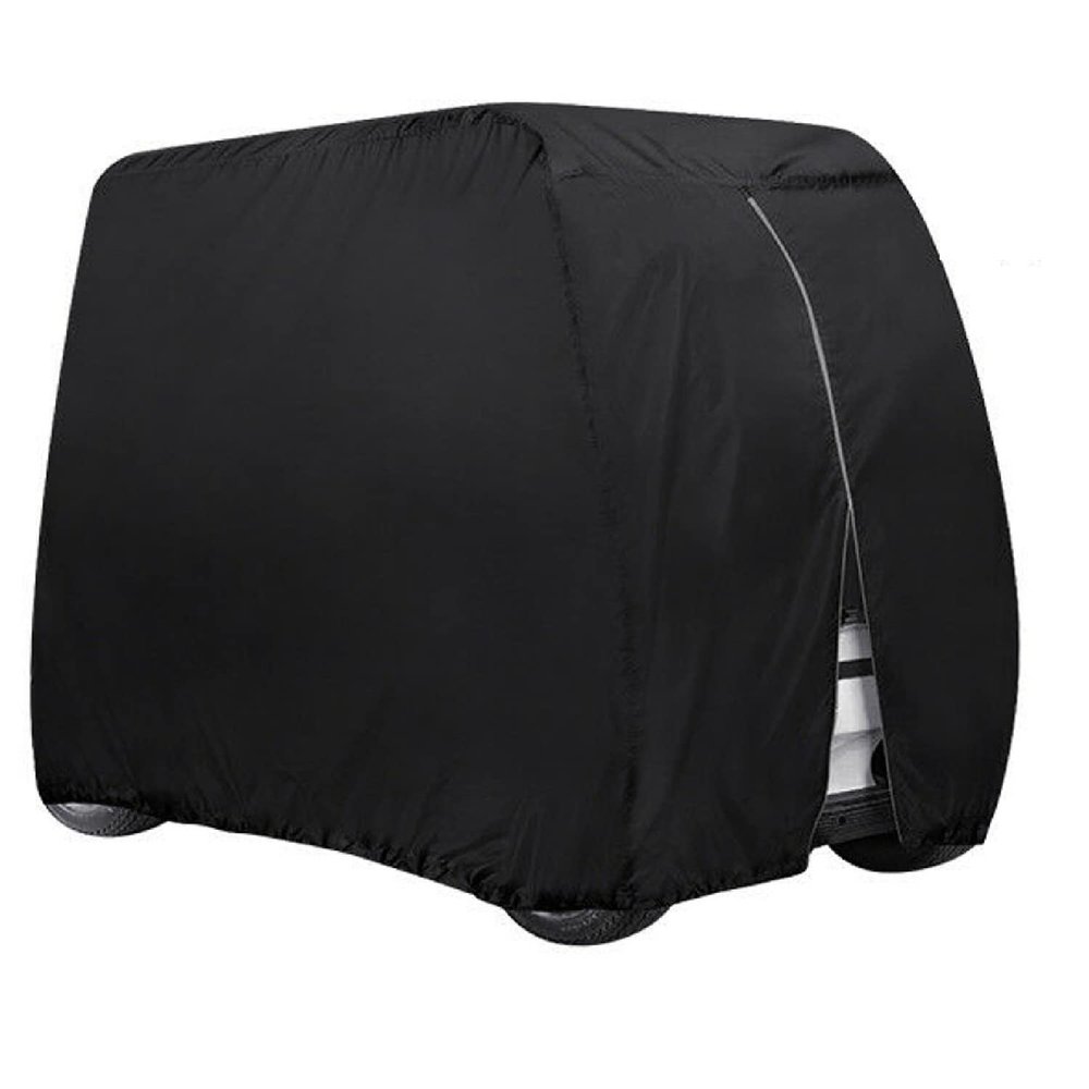 ConPus golf cart cover, Golf Cart Cover ,For EZGO Club Car and Yamaha, Waterproof with Extra PVC Coating Sunproof Dustproof Black 112" L x 48" W x 66" H (black)