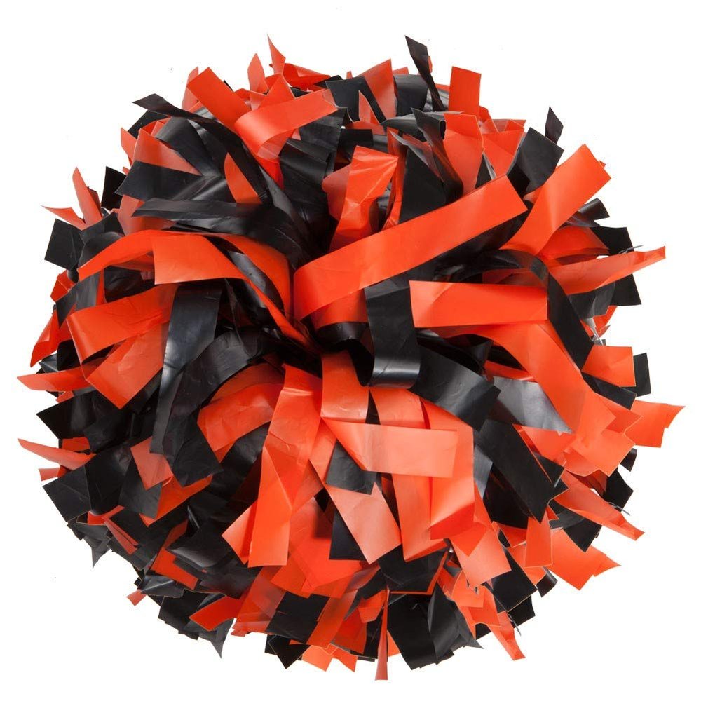 Cheer Fantastic 6 inch 2 Color Plastic Poms in a Pair (Orange)