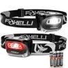 Foxelli LED Headlamp Flashlight for Adults & Kids, Running, Camping, Hiking Head Lamp with White & Red Light, Comfortable Headband, Lightweight & Waterproof, 3 AAA Batteries view 1