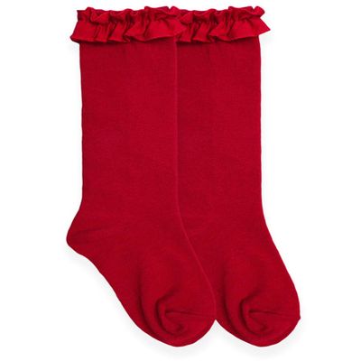 Jefferies Socks girls Knee High Dress Sock, Red, 12-24 Months US