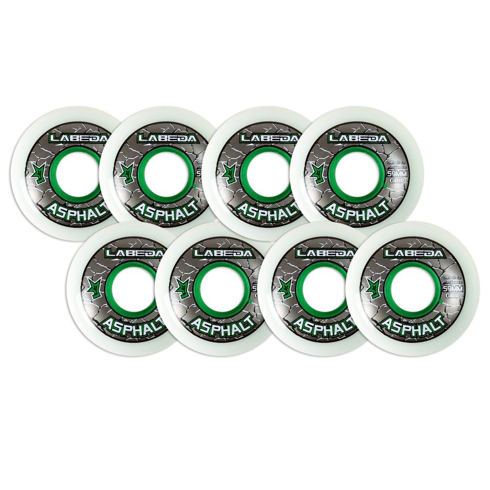 Labeda Asphalt Outdoor Inline Roller Hockey Wheels 59mm White 83A Outdoor 8-Pack