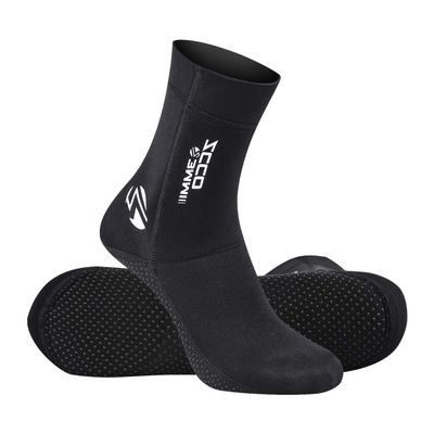 ZCCO 3mm Neoprene Diving Socks, Anti-Slip Beach Water Socks for Men Women Youth, Swim for Diving, Snorkeling, Surfing, Kayaking, Swimming Water Sports (Black, S)