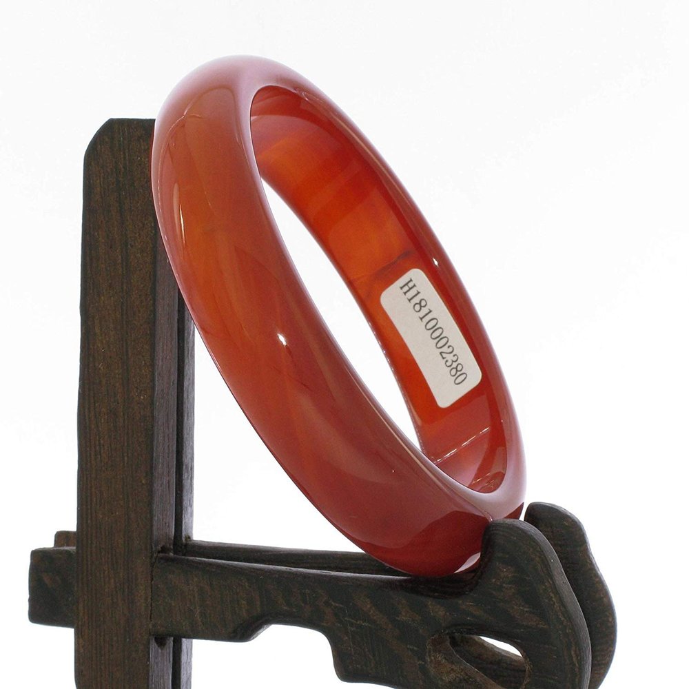 2.4" China Certified Nature Red Chalcedony Jade Women's Bangle Bracelets