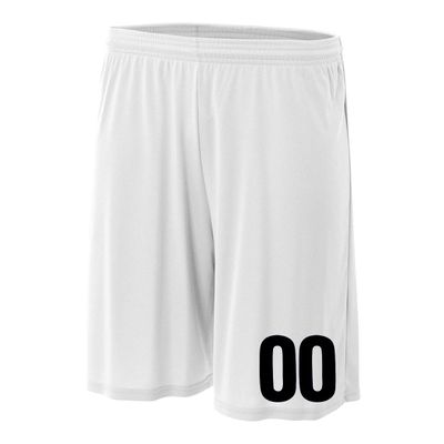 Add-On Performance Soccer Shorts with Free Numbers Youth Small in White