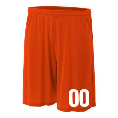 Add-On Performance Soccer Shorts with Free Numbers Youth Medium in Orange