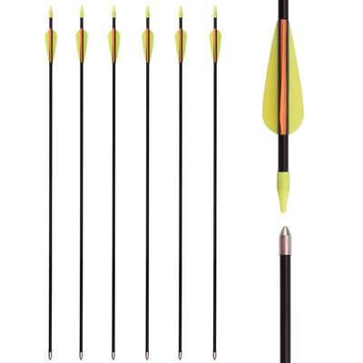 30 Inch Fiberglass Arrows Practice Target Safety Archery Recurve Bow for Beginners Kids Youth Arrows Outdoor (Pack of 6)