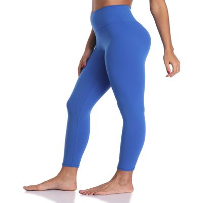 YUNOGA Women's High Waisted Workout Leggings 25" Inseam Ultra Soft Tummy Control Yoga Pants (XS, Royal Blue)