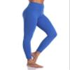 YUNOGA Women's High Waisted Workout Leggings 25" Inseam Ultra Soft Tummy Control Yoga Pants (XS, Royal Blue) view 2