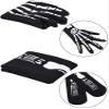 Blulu 2 Pairs Halloween Skeleton Gloves Stockings Set Skeleton Knee Thigh High Stocks and Full Finger Bones Long Arm Gloves view 4