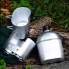 Lixada Military Canteen Set 3pcs Portable Camping Cookware Set Cooking Pots Military Canteen Wooden Stove Cup Set for Camping Hiking Backpack view 3