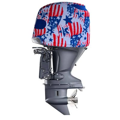 OUTERENVY American Patriot Outboard Motor Cover for Yamaha F115 [Pre-2014] (Rear Vents) | Made in USA to Stay on While You Run! | 117A
