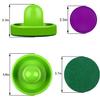 Air Hockey Pushers and Purple Air Hockey Pucks, Goal Handles Paddles Replacement Accessories for Game Tables (4 Striker, 4 Puck Pack) (Yellow & Green) view 2