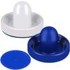ONE250 Air Hockey Pushers and Blue Air Hockey Pucks, Goal Handles Paddles Replacement Accessories for Game Tables (4 Striker, 4 Puck Pack) (White & Blue) view 3