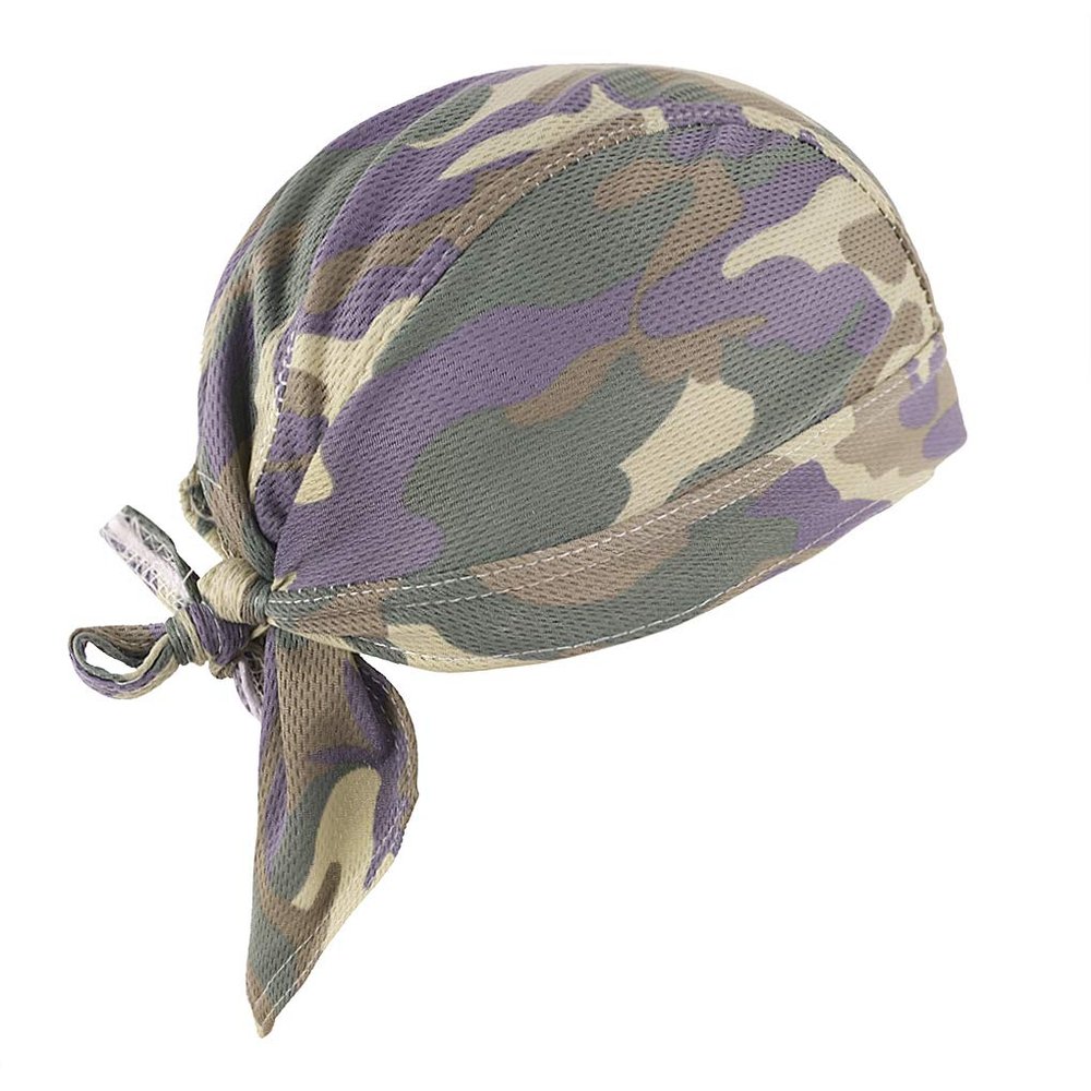 Cotton Skull Cap, Unisex Bandana Hat Pirate Headscarf Sports Headwear Sun UV Protection Cycling Bandana Running Beanie Bike Motorcycle Under Helmet Liner Camo