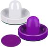 ONE250 Air Hockey Pushers and Purple Air Hockey Pucks, Goal Handles Paddles Replacement Accessories for Game Tables (4 Striker, 4 Puck Pack) (Purple & White) view 3