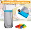 Camping Mesh Storage Bag, Nylon Drawstring Mesh Sack Stuff Storage Bag for Outdoor Travel Hiking (XL-Blue) Nylon Stuff Sack Stuff Sacks For Camping Gear Mesh Bag view 2