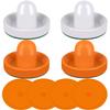 ONE250 Air Hockey Pushers and Orange Air Hockey Pucks, Goal Handles Paddles Replacement Accessories for Game Tables (4 Striker, 4 Puck Pack) (White & Orange) view 1
