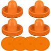 ONE250 Air Hockey Pushers and Orange Air Hockey Pucks, Goal Handles Paddles Replacement Accessories for Game Tables (4 Striker, 4 Puck Pack) (Orange) view 1