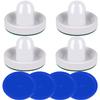 ONE250 Air Hockey Pushers and Blue Air Hockey Pucks, Goal Handles Paddles Replacement Accessories for Game Tables (4 Striker, 4 Puck Pack) (White) view 1