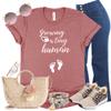 AMAZING RETRO Growing a Tiny Human Shirt, Pregnant Pregnancy Baby Announcement Shirt (Mauve, Medium) view 3