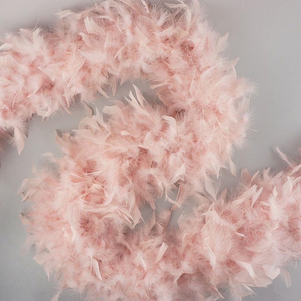 ZUCKER Turkey Feather Chandelle Boa - (72 Inch) - Christmas Decorations - Vibrant Holiday Home Decor - Heavy Feather Boas for Adults - Roaring 20's Costume, Mardi Gras Party Boa