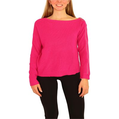 bar III | Zipper-Sleeve On/Off Shoulder Sweater | Pink Bon Bon