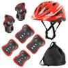 Adjustable Protective Helmet Kids Protective Gear Knee Elbow Pads Wrist Guard Outdoor Sports Safety Bike Scooters Skateboards (Red) view 1