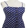 Berydress Women's Casual Beach Summer Dresses Solid Cotton Flattering A-Line Spaghetti Strap Button Down Midi Sundress (S, 6046-Navy Dot) view 4