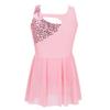Freebily Girls Sequin Lyrical Ballet Latin Dance Dress Sleeveless Figure Ice Skating Dress Gymnastics Leotard Skirt Costume (Pink, 6) view 2