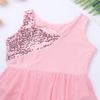 Freebily Girls Sequin Lyrical Ballet Latin Dance Dress Sleeveless Figure Ice Skating Dress Gymnastics Leotard Skirt Costume (Pink, 6) view 4